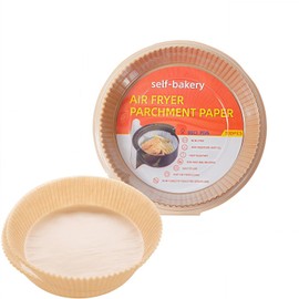 100-Pack 8-Inch Round Air Fryer Liners – Disposable Non-Stick Parchment Paper Sheets, Oil Proof & Waterproof Baking Liners for 4-8 QT Air Fryer Baskets – Easy Cleanup