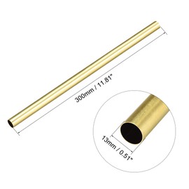 TA-VIGOR Brass Round Tube, 14mm OD 0.5mm Wall Thickness 300mm Length Metal Seamless Straight Tubing for Home, Refrigerator Capillary Tube, Oil Circuit Hydraulic System, Craft Decoration