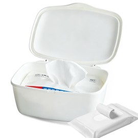 Wipes Dispenser Compatible with Flushable Wipes Refillable Wet Tissue Container Sealed Lid Design Non Slip Wipe Holder for Home Travel Use