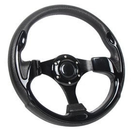 Universal EZGO Steering Wheel with Black Aluminum Frame Golf Cart Steering Wheel for Yamaha Club Car DS and Precedent Tempo, RXV & TXT