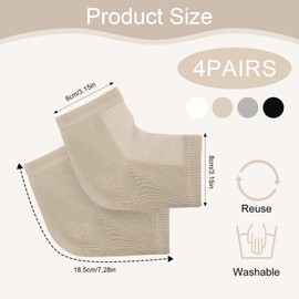 BRITIVIVE Fersensocken 4 Paar Fersensocken Hornhaut Feuchtigkeitsspendende Fersensocken Gel Socken Gegen Hornhaut für Die Pflege Der Haut,Trockene,Rissige