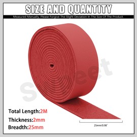 Swpeet China Red 1 Inch Wide 80 Inches Leather Strap, Single Sided Full Grain Leather Strips Cord String, Long Flat Belt Strips Ideal for DIY Craft Projects, Clothing, Jewelry, Wrapping