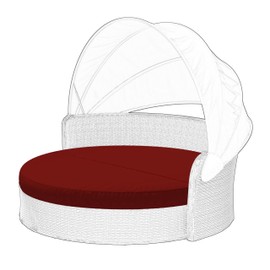 Cethytirko Outdoor Daybed Cushion Cover, 78" Replacement Round Bed Cushions Cover,Outdoor Waterproof and Fade-Resistant Sun Bed Out Door Cushion Covers - Patio Round Daybed Cushion Cover, Cover ONLY