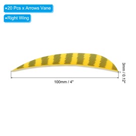 PATIKIL Arrow Feathers Pack of 20 4 Inch Arrow Feathers Turkey Feathers Right Wing Feathering Arrow Feathering for DIY Target Shooting, Yellow