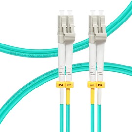 FLYPROFiber- Fiber Patch Cable 1M/3ft OM3, LC to LC Fiber Optic Cable Cord LSZH 10GB/40GB Multimode Duplex 50/125um, Length Options: 0.2m-200m, 4pack