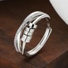 GWAWG Anxiety Rings 2PCS Sterling Silver Plated Rings Fidget Ring,