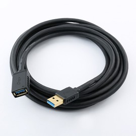 DTECH 6ft USB 3.0 Extension Cable Type A Male to Female Port Cord with Gold Plated Connector (Black, 6 Feet)