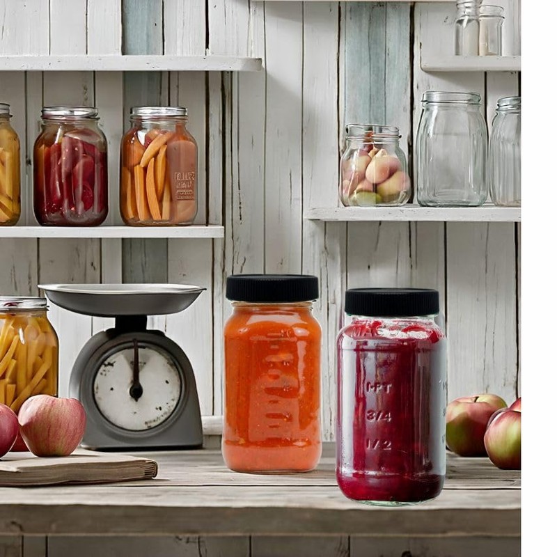 Jarming Collections Mason Jars 24 oz - Glass Jars with