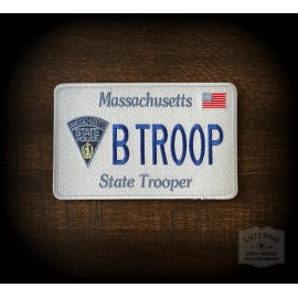 Mass State Police Troop License Plate Patch Troop B