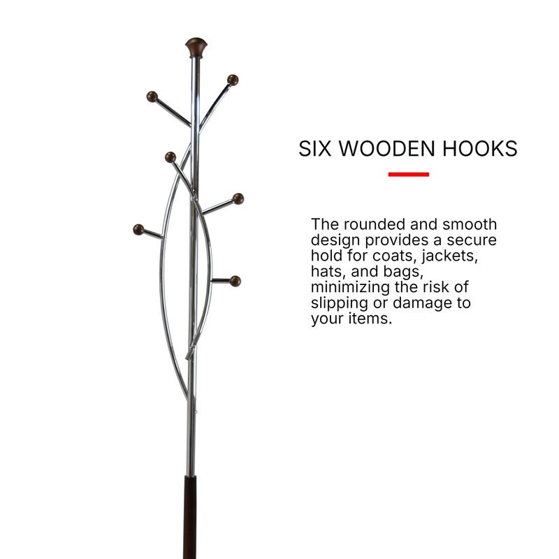 Proman Products Freestanding Modern Metal Coat Rack Tree Stand Organizer