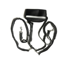 Retractable Hands Free Dog Leash with Waist Pouch,Retractable Bungee with Double Padded Handles,Waist Leash for Walking,Jogging and Running Your Dog (2 Dogs)