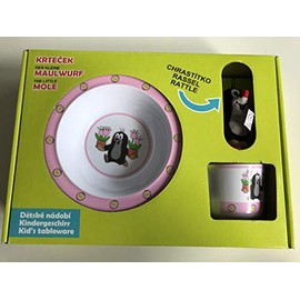 Krtek - Little Mole Kid's tableware 3 pcs rattle - Krteček Dětské nádobí - Der Kleine Maulwurf - Kindergeschirr