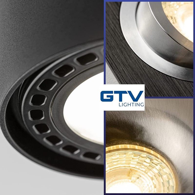 GTV Lighting Aero II Ceiling Light, Surface-Mounted Downlight, Aluminium, 70