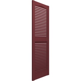 Mid-America 00011225078 Standard Size Cathedral Top Center Mullion, Open Louver Vinyl Shutter, w/Installation Shutter-Lok's & Matching Screws (Per Pair), 078, 12"W x 25"H, Wineberry