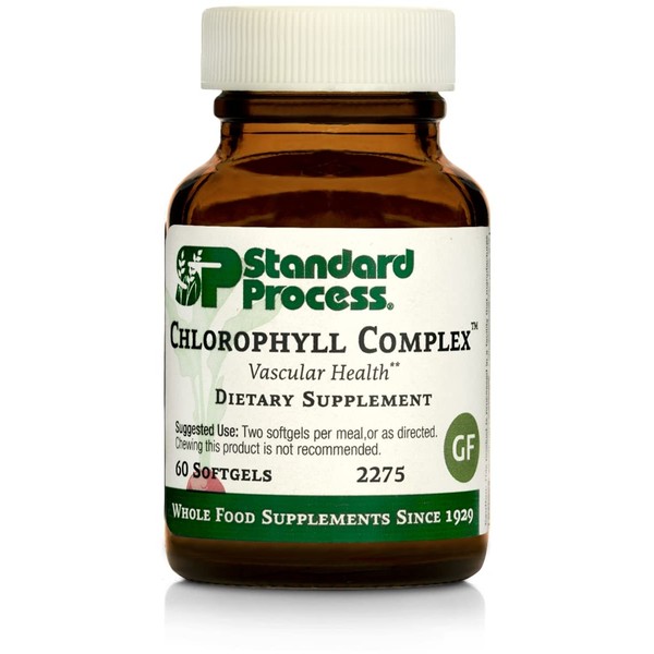 Standard Process Chlorophyll Complex - Immune Support, Antioxidant Activity, Skin Health and Hair Health Support with Vitamin A, Sunflower Lecithin, Buckwheat, Spanish Moss, and More - 60 Softgels