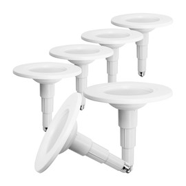 Jolux 5/6''Adjustable Height LED Can Lights Retrofit Recessed Lighting 6 Pack,800 lm 2700K Soft White,12=60W,Dimmable,ETL Damp Rated,E26 Base,Flat Trim,Easy Retrofit Downlight Installation.