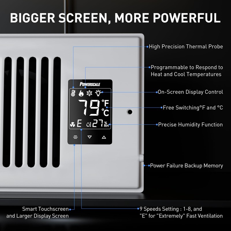 PowerScale 4" x 10" Smart Vent & Quiet Air Booster
