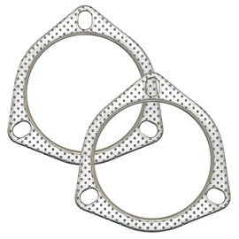 YGQ 3,5 Zoll Auspuff Dichtungen Auspuffdichtung, 3-Schrauben, 89 mm Flansch, Hochtemperatur-Graphit mit Feuerring, Ersatz, 2 Stück