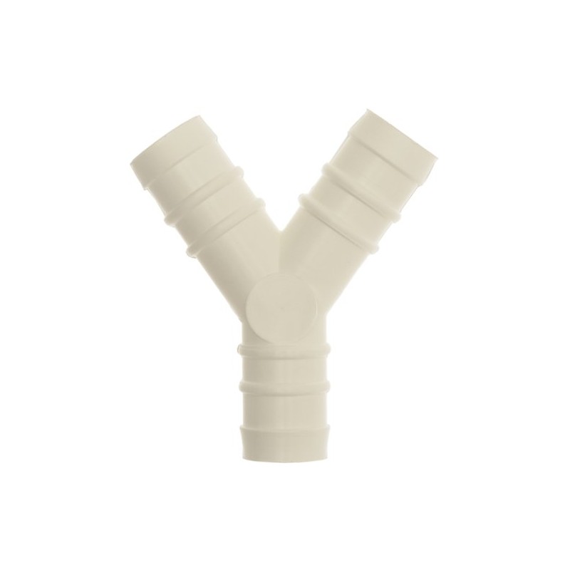 W4 Y-Piece Hose Connector - White, 1/2 Inch