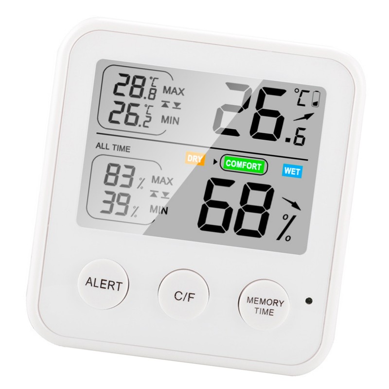 High Precision Magnetic Thermometer Hygrometer Digital Thermo-Hygrometer with LCD Screen