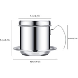 YYYFEI Vietnamese Coffee Filter Press, Portable Vietnamese Coffee Filter Stainless Steel Manual Coffee Filter for Home, Office, Cafe, Restaurant