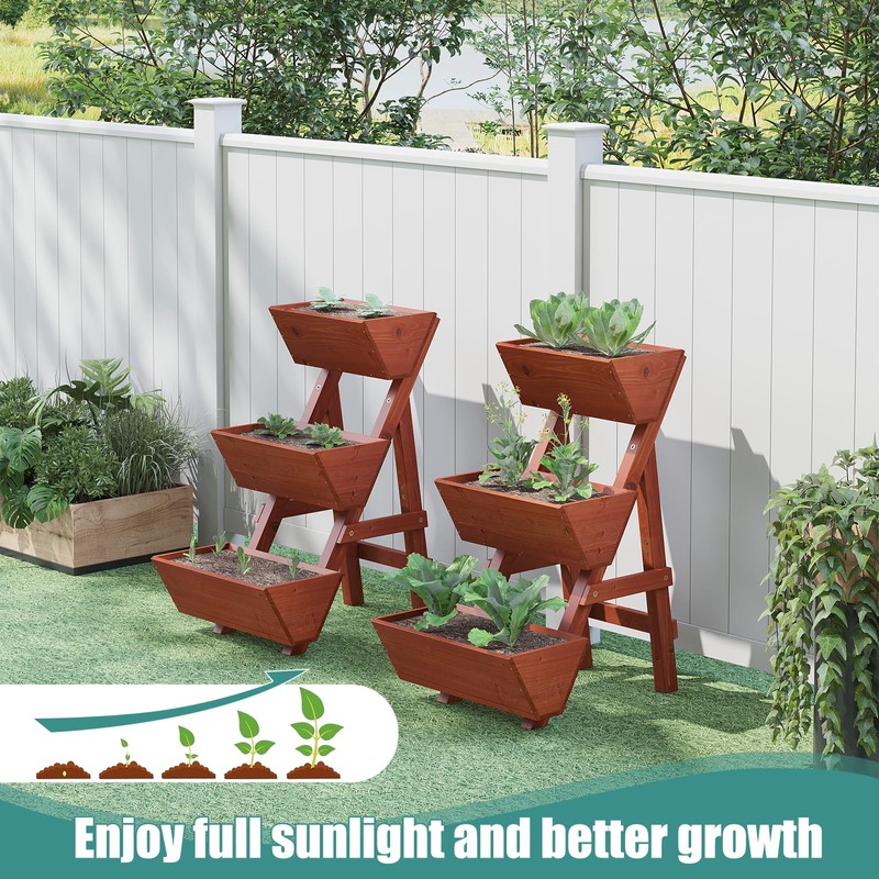 viewcare Raised Garden Bed, 3 Tier Small Vertical Garden Planter