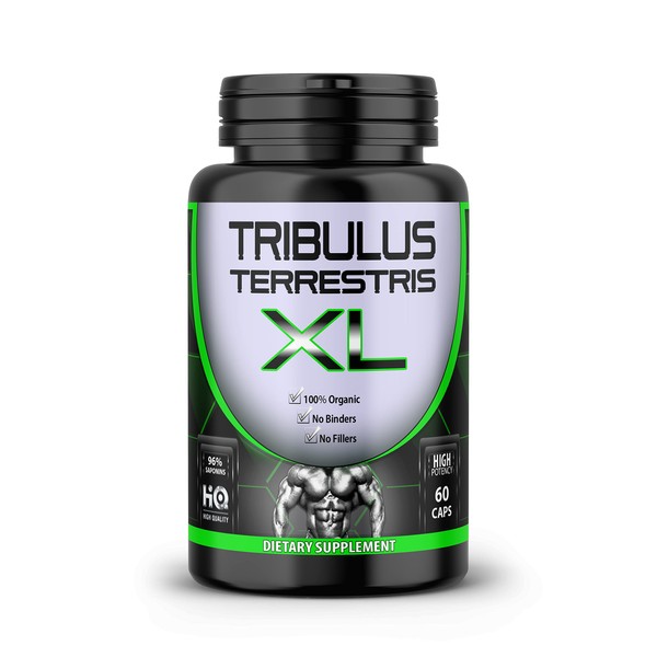 SMS Pure Tribulus Terrestris Extract - 96% Saponins, Natural Male Energy, 1000mg High Potency, Extra Strength, 60 Count