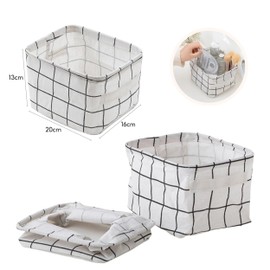 4 Packs Fabric Storage Baskets Collapsible Mini Storage Boxes Canvas Square Baskets Shelf Basket Organizer Bins for Toys, Bathroom, Closets, Playroom, Makeup Cupboards, Kitchen