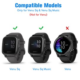 Fintie 3 Packs Screen Protector Case Compatible with Garmin Venu Sq 2 / Sq 2 Music/Venu Sq/Venu Sq Music, Soft TPU Plated Bumper Full Cover Protective Cases [Scratch-Proof], Black/Clear/Silver