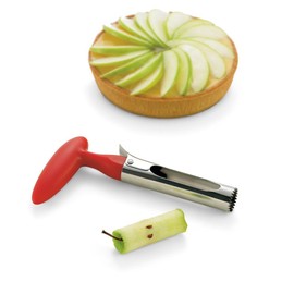 Vegetable Peeler Apple Corer Kit, Kitchen Gadgets Stainless Steel Tool Fruit Seeder Core Remover, Fruit Vegetable Tools, Corer Easy Twist, for Pear, Potato, Pineapple (Red)