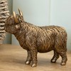 Darthome 12cm Bronze Highland Cow Ornament Small Resin Decorative Sculpture