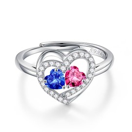 Iefil Sterling Silver Rings, Wedding Rings for Women, Birthstone Rings for women, September October Birthstone Rings, Blue Sapphire Jewelry, Engagement Rings for Women, Wedding Rings for Women