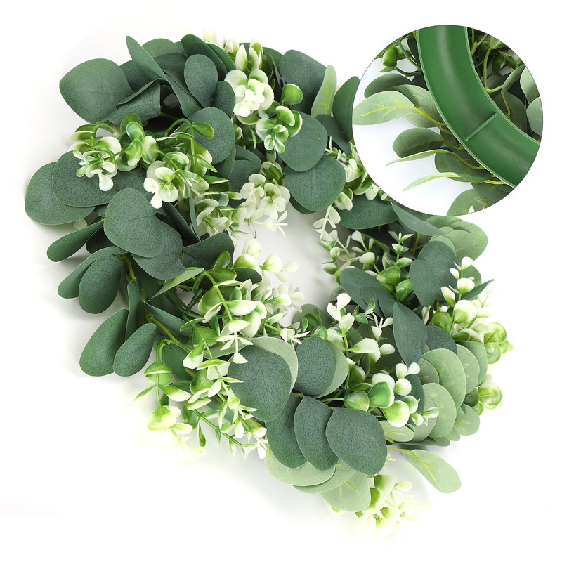 Home Hanging Artificial Plants Wreath Green Leaf Wreath Decoration for