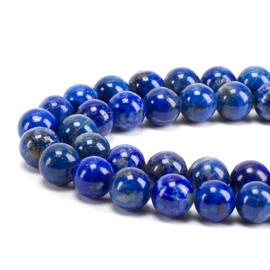 Cherry Tree Collection | 100PCS 8mm Lapis Gemstone Round Beads for Jewelry Making | Includes Storage Box, Elastic String, and Needles