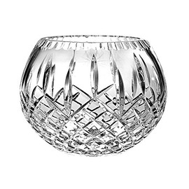 Barski Handmade Crystal - Rose Bowl - 8" D (8 Inches Diameter) - Plaza Design - Made in Europe
