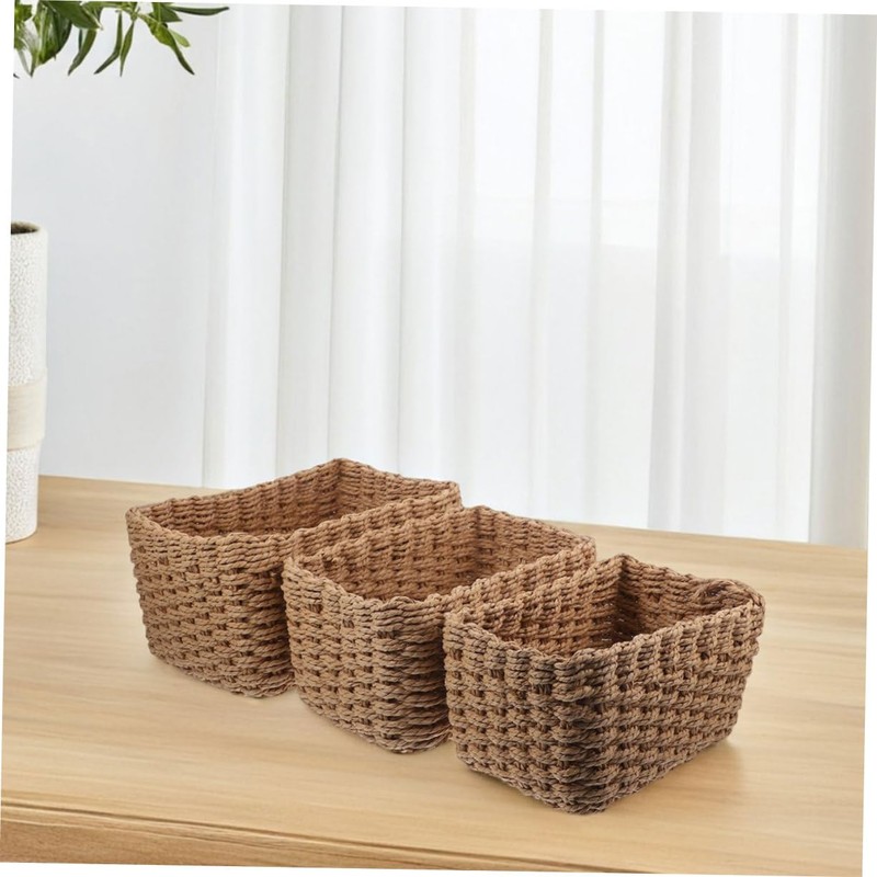 ABOOFAN 4Pcs Handwoven Storage Bins Decorative Woven Baskets for Organization