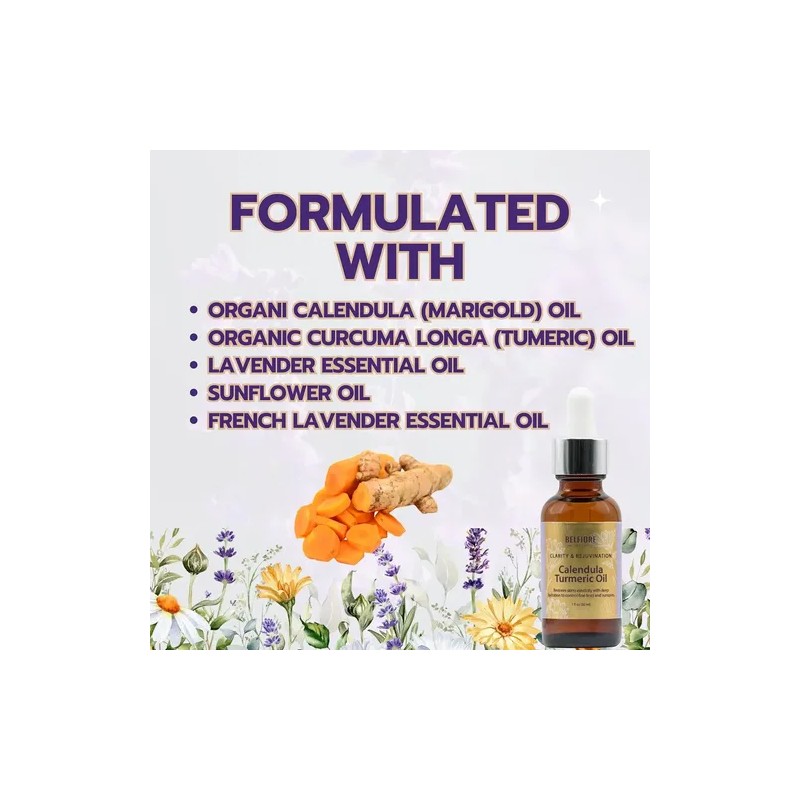 Aceite Orgánico Natural 100 % Puro De Caléndula Y Cúrcuma,