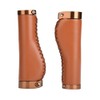 DEWIN Leather Bike Handle Grips, 1 Pair Retro Bicycle Grips