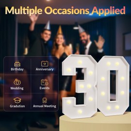 JoyMuse Birthday Decorations 80 Marquee Numbers, 2.3FT Large Light up Numbers 80 for Party Decorations, Number Lights Sign for 80th Birthday Anniversary Wedding Decor