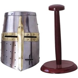 THOR INSTRUMENTS Medieval Templar Crusader Knight Armor Helmet Size One Rustic Vintage Home Decor Gifts