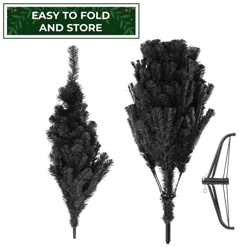 Casafield 4.5FT Black Spruce Artificial Holiday Christmas Tree with Sturdy