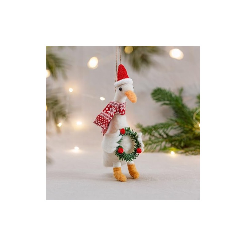 Goose With Wreath Hanging Decoration