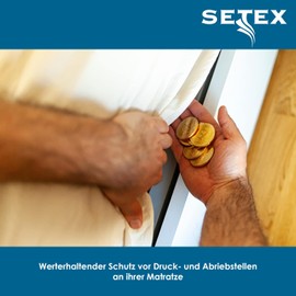 SETEX N450 Mattress Underlay with Grip Pads, Classic Design, White, Polyester, white, 100 x 200 cm