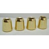 4 POLISHED BRASS 7/8" SMOOTH CANDLE FOLLOWERS - BURNERS -