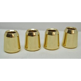 4 POLISHED BRASS 7/8" SMOOTH CANDLE FOLLOWERS - BURNERS - TOPPERS CANDELABRA