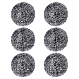 Decohomeforu Paquete de 6 esponjas grandes de acero inoxidable, estropajos de lana de acero, bolas de limpieza utilizadas para platos, ollas, sartenes, parrilla, hornos y lavabo, cocina limpia, baño, restaurante (40 g de peso)