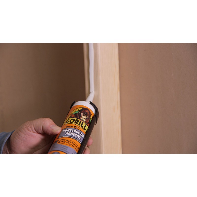 Gorilla Heavy Duty Construction Adhesive, White Glue, 9 Ounce Cartridge