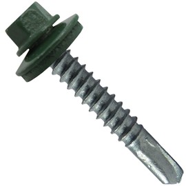 Metal Roofing Screws: #12x1-1/2 Metal to Metal Type #3 (Evergreen) Hex Head Drill Point Metal to Metal Roofing Screws. 9/16" EPDM Washer