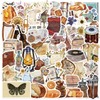 50Pcs Vintage Stickers Pack, Retr Cafe Retro Music Stickers for