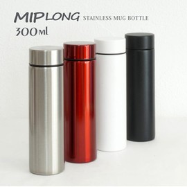 MIP Living Water Bottle, 10.1 fl oz (300 ml), Direct Drinking, Screw Stopper, Stainless Steel Bottle, White